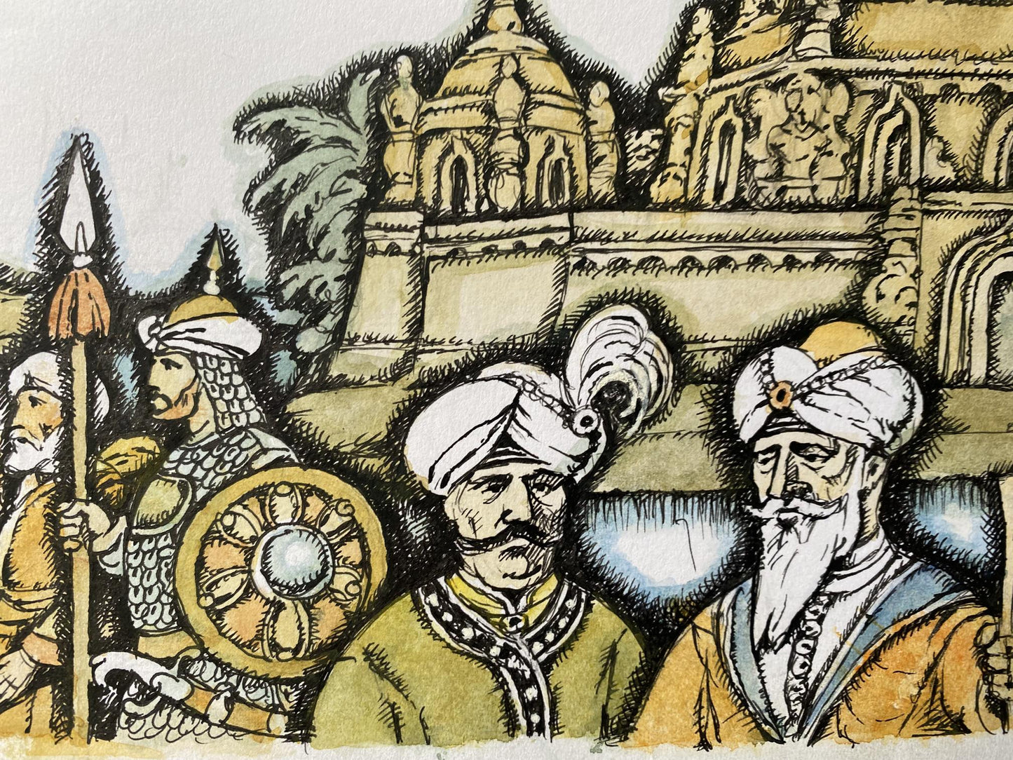 Watercolor, Ink, painting India Litvinov Oleg Arkad'yevich