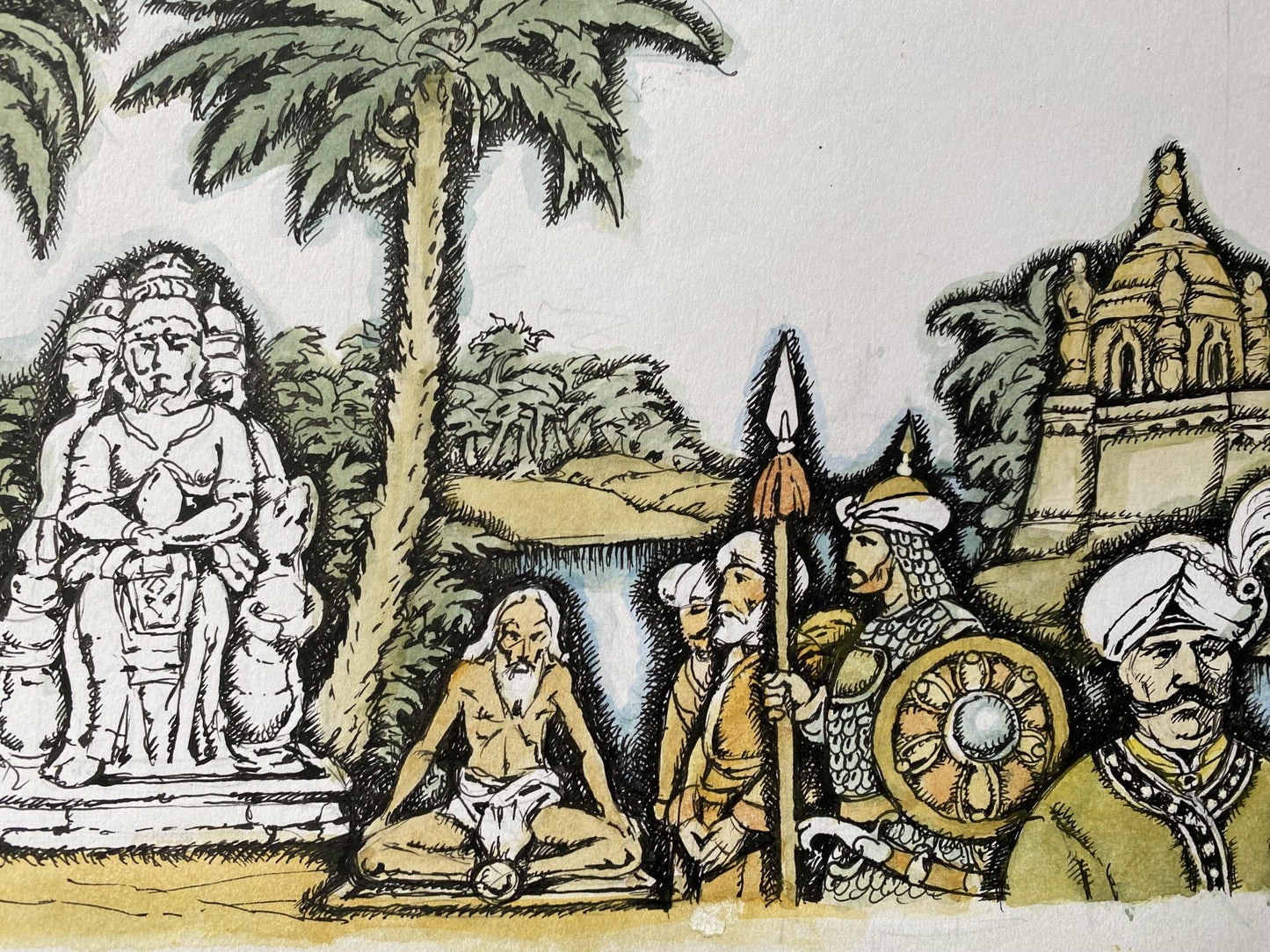 Watercolor, Ink, painting India Litvinov Oleg Arkad'yevich