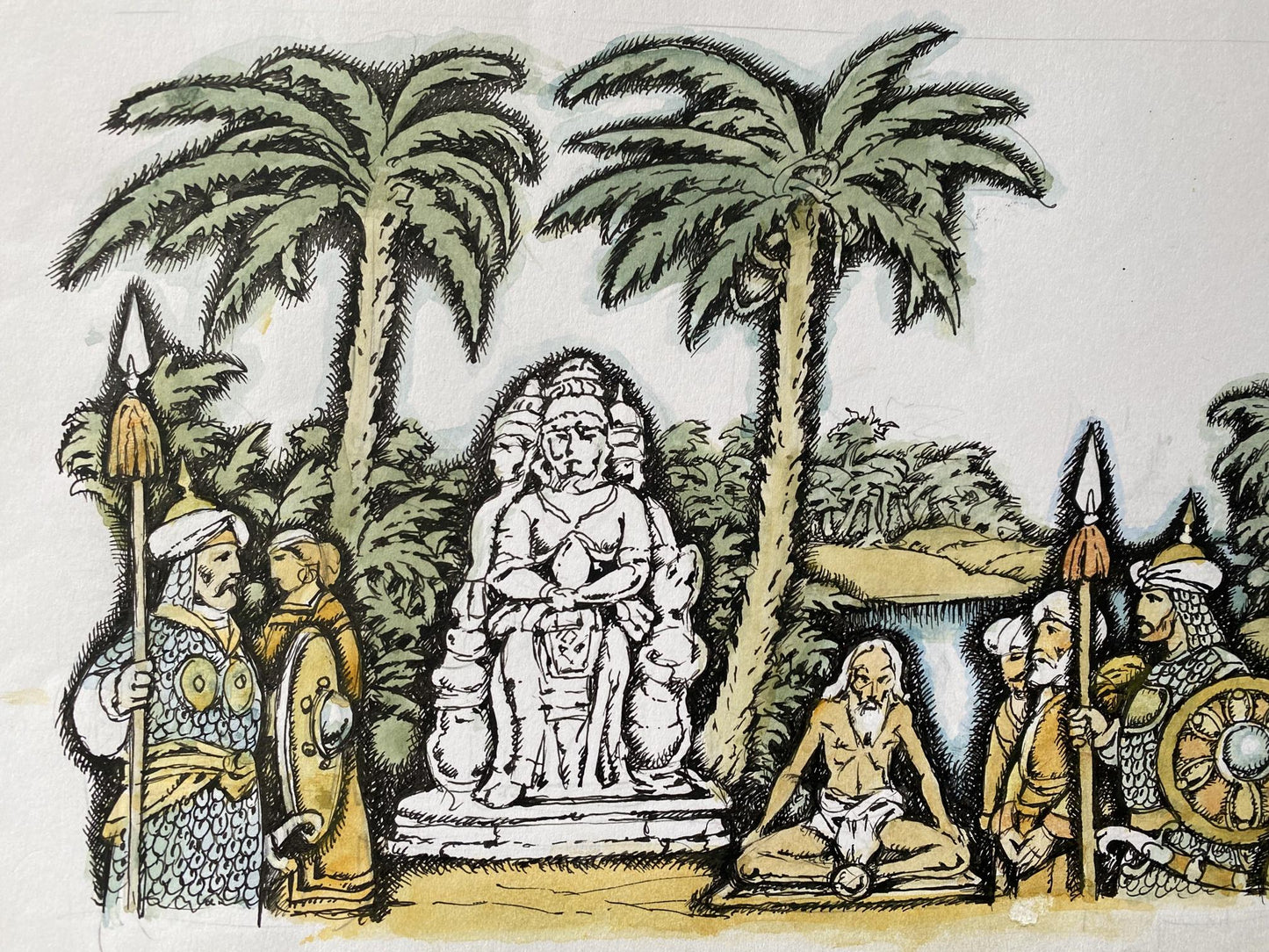 Watercolor, Ink, painting India Litvinov Oleg Arkad'yevich