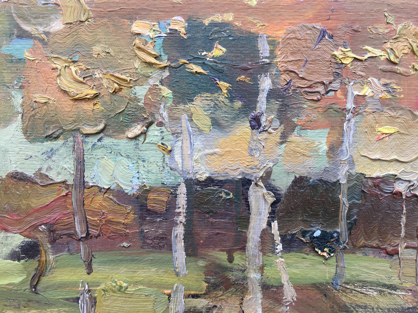 Oil painting Twilight in the forest Bloshenko Anatoly Mikhailovich