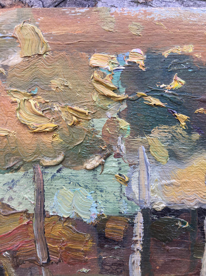 Oil painting Twilight in the forest Bloshenko Anatoly Mikhailovich