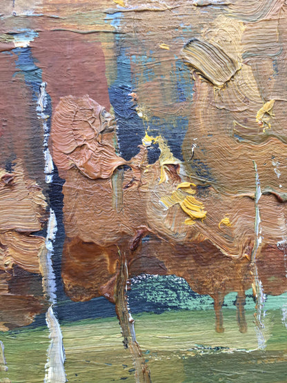 Oil painting Twilight in the forest Bloshenko Anatoly Mikhailovich