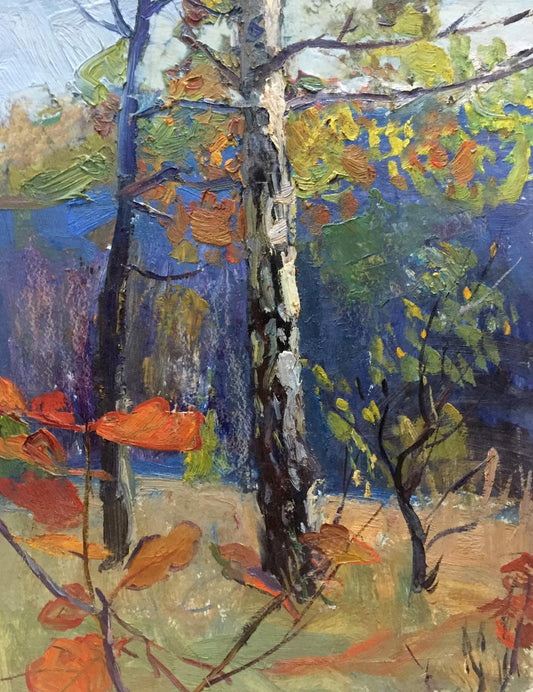 Oil painting Forest landscape Gantman Moisey Faibovich