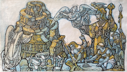 Watercolor, pencil, Ink, painting Babylon Litvinov Oleg Arkad'yevich