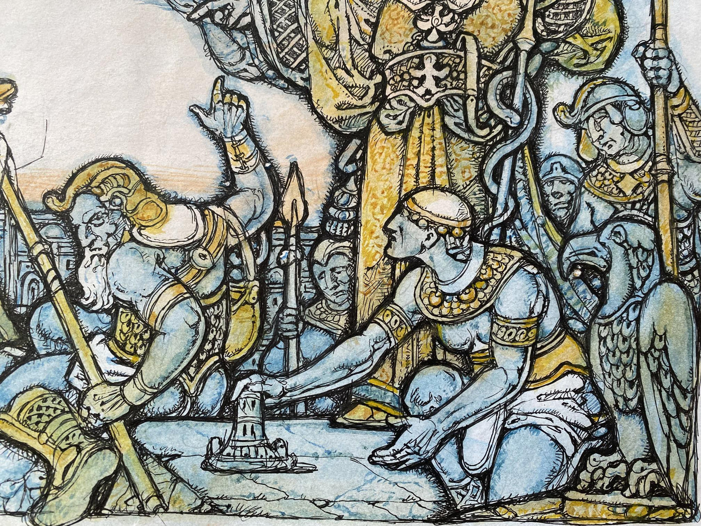 Watercolor, pencil, Ink, painting Babylon Litvinov Oleg Arkad'yevich