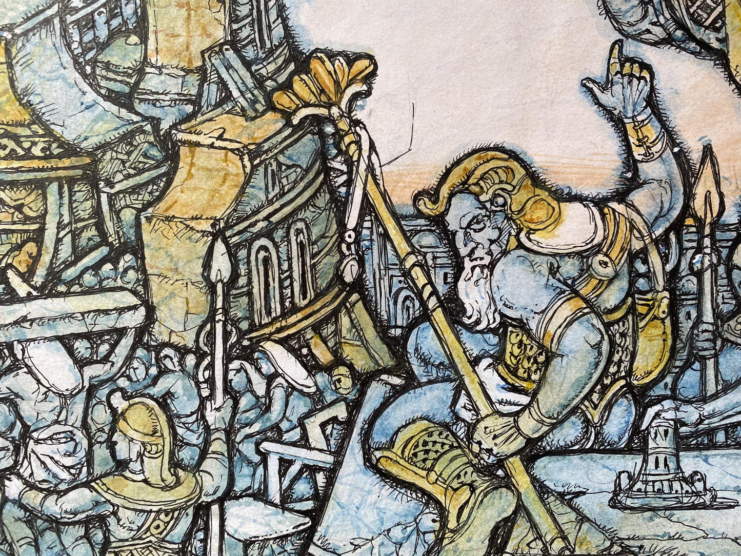 Watercolor, pencil, Ink, painting Babylon Litvinov Oleg Arkad'yevich