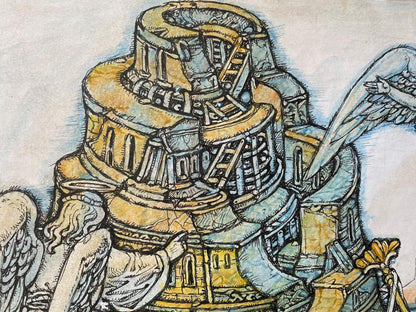 Watercolor, pencil, Ink, painting Babylon Litvinov Oleg Arkad'yevich