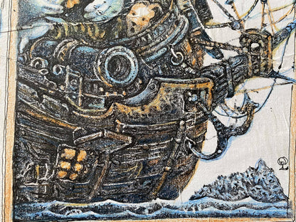 Pencil painting Pirates on a ship Oleg Litvinov