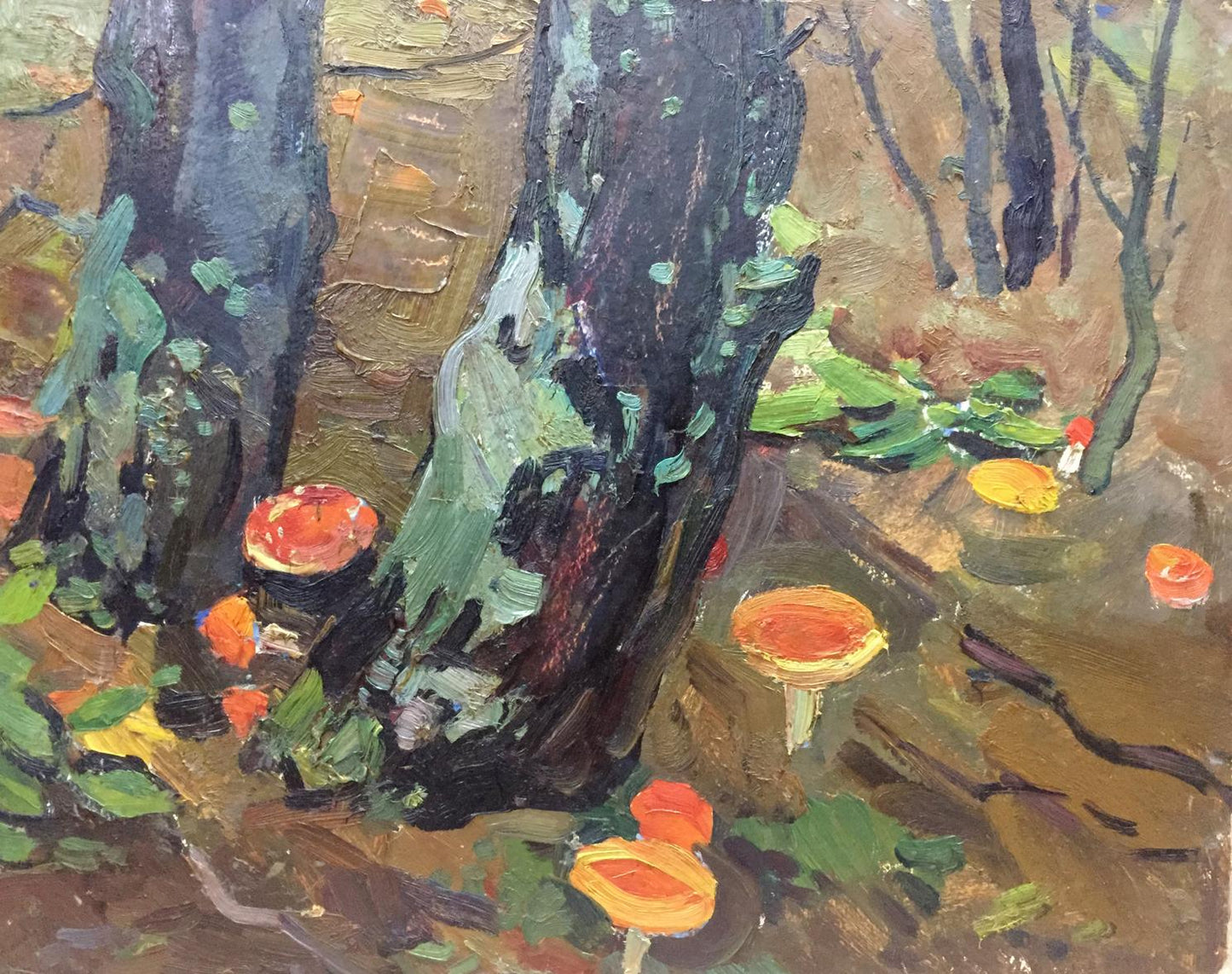 Oil painting Mushroom glade Moses Faybovich Gantman