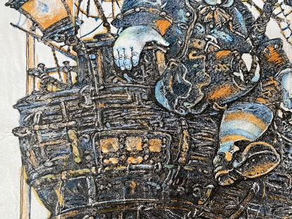 Pencil painting Pirates on a ship Oleg Litvinov
