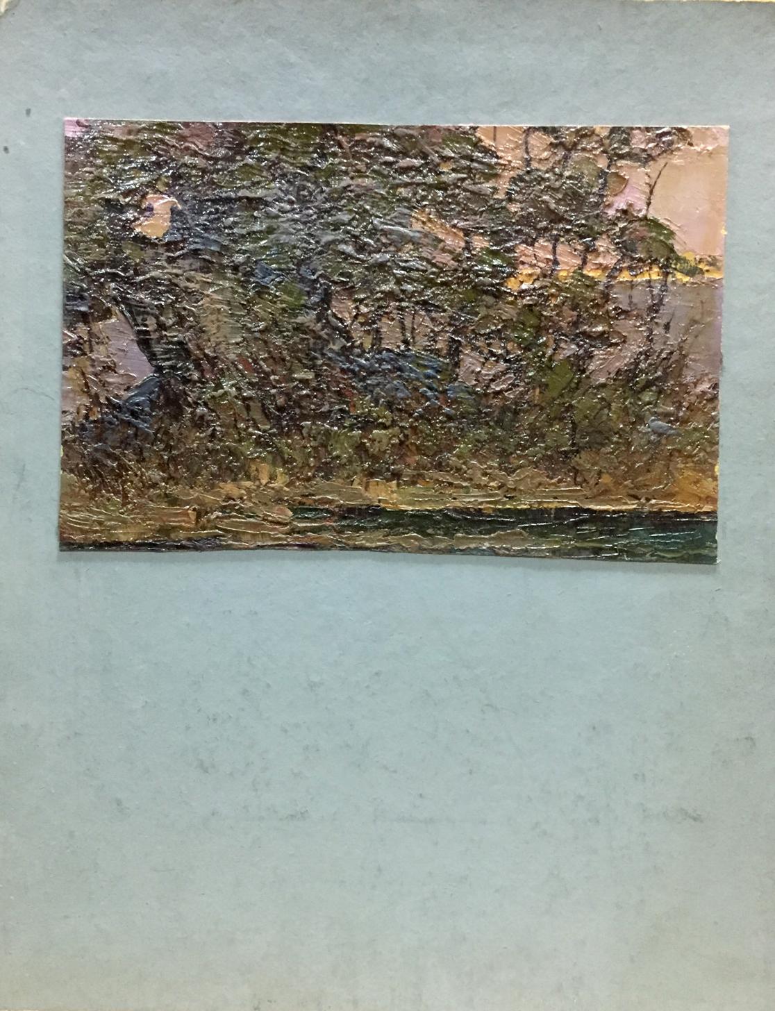 Oil painting depicting the onset of evening