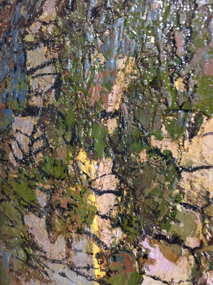 An oil artwork capturing the arrival of evening