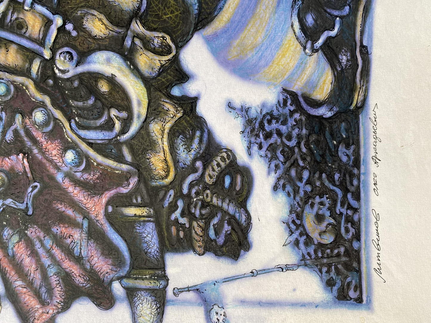 Pencil painting One-legged pirate Oleg Litvinov