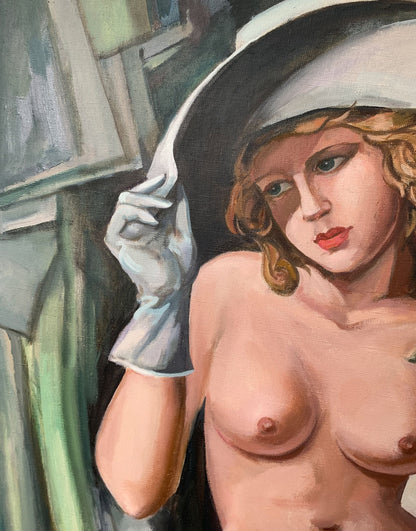 Oil painting lady in gloves Mikhailichenko Sergey Viktorovich