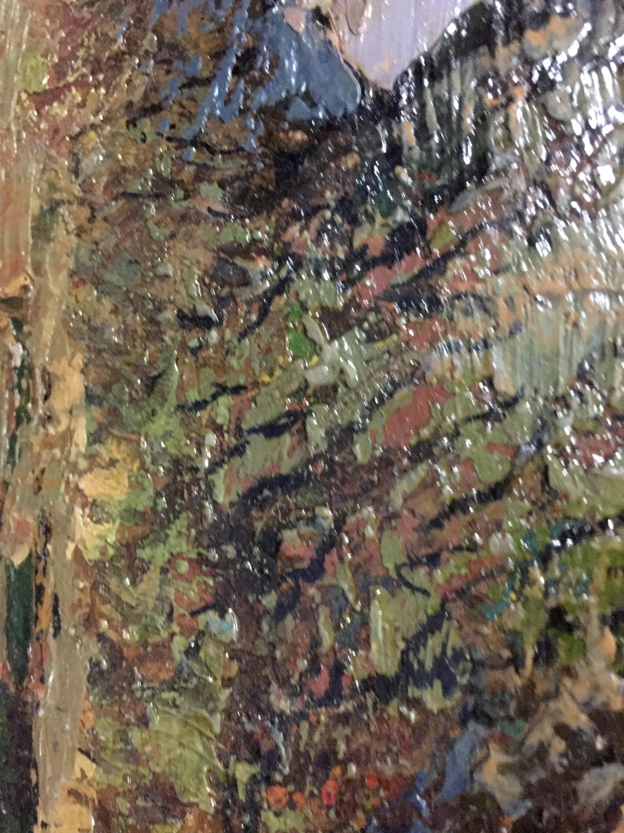 Oil depiction of the approaching evening