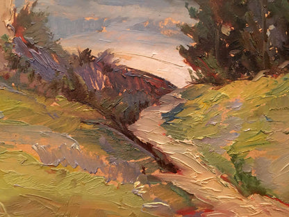 Oil painting Church by the river