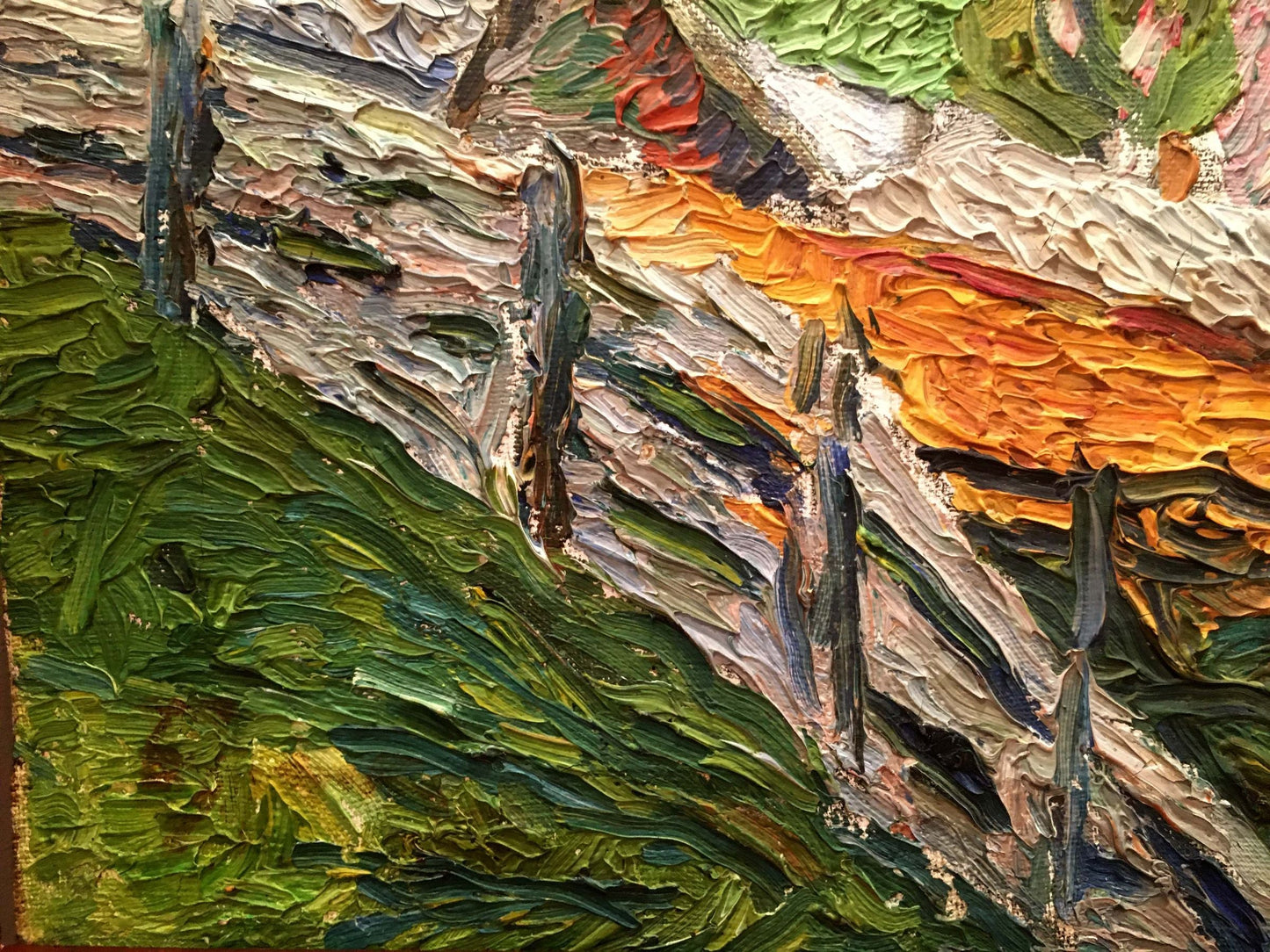 Oil painting City landscape Burlyuk D. D.