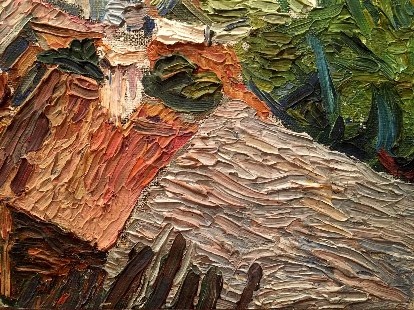 Oil painting City landscape Burlyuk D. D.