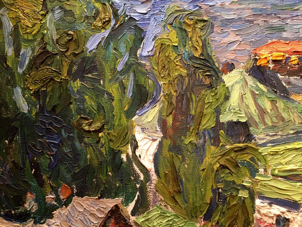 Oil painting City landscape Burlyuk D. D.