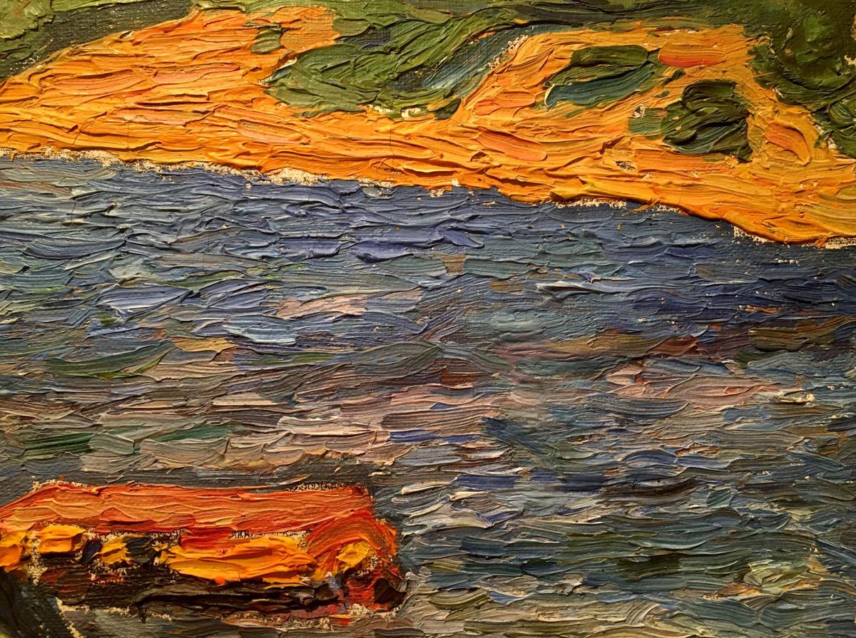 Oil painting City landscape Burlyuk D. D.