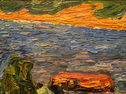 Oil painting City landscape Burlyuk D. D.