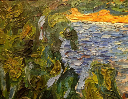 Oil painting City landscape Burlyuk D. D.