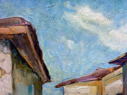 Oil painting The streets of the town Pushkareva Viola Alekseevna