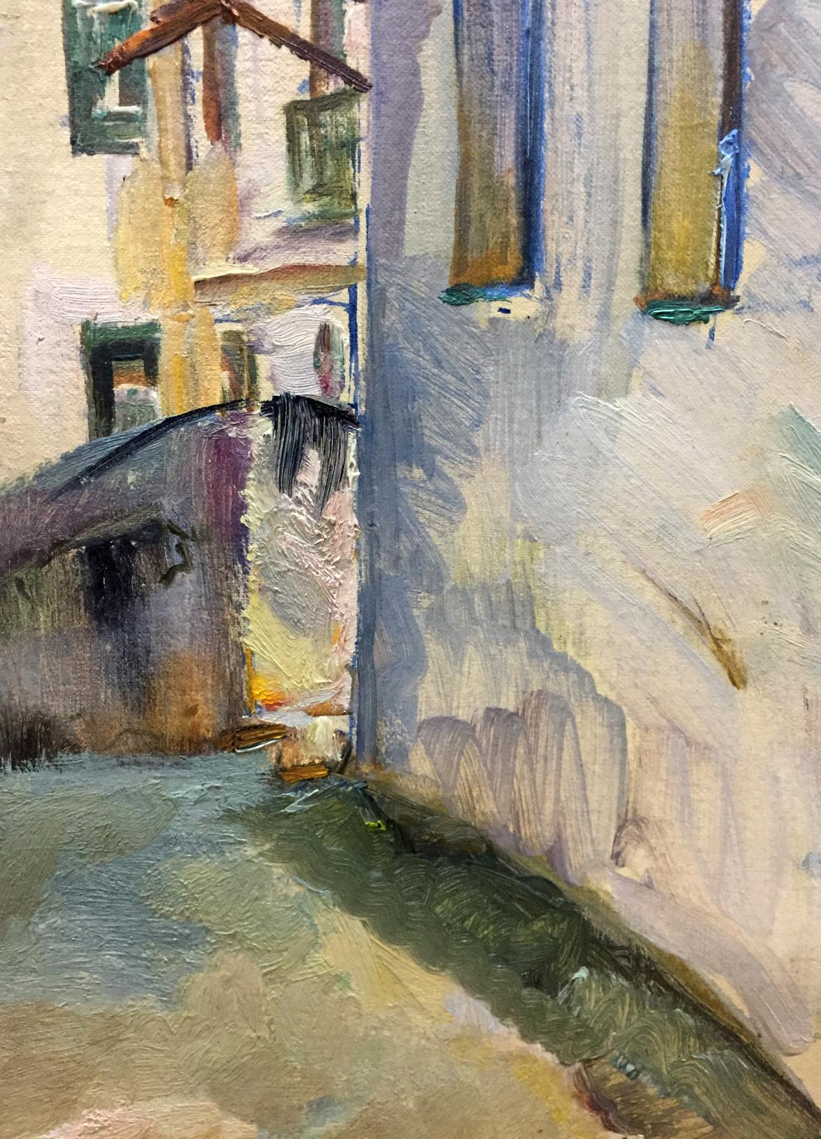 Oil painting The streets of the town Pushkareva Viola Alekseevna