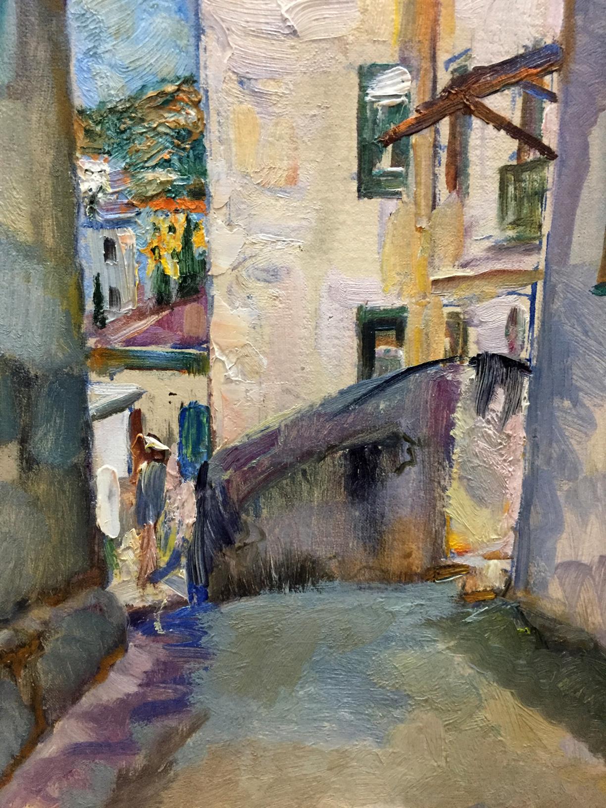 Oil painting The streets of the town Pushkareva Viola Alekseevna