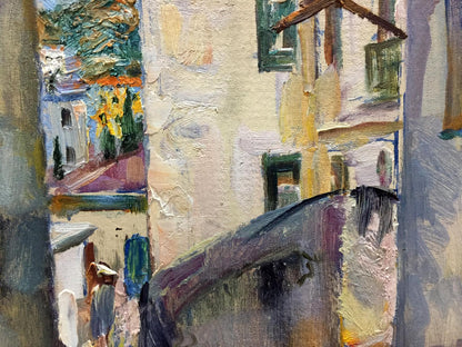 Oil painting The streets of the town Pushkareva Viola Alekseevna