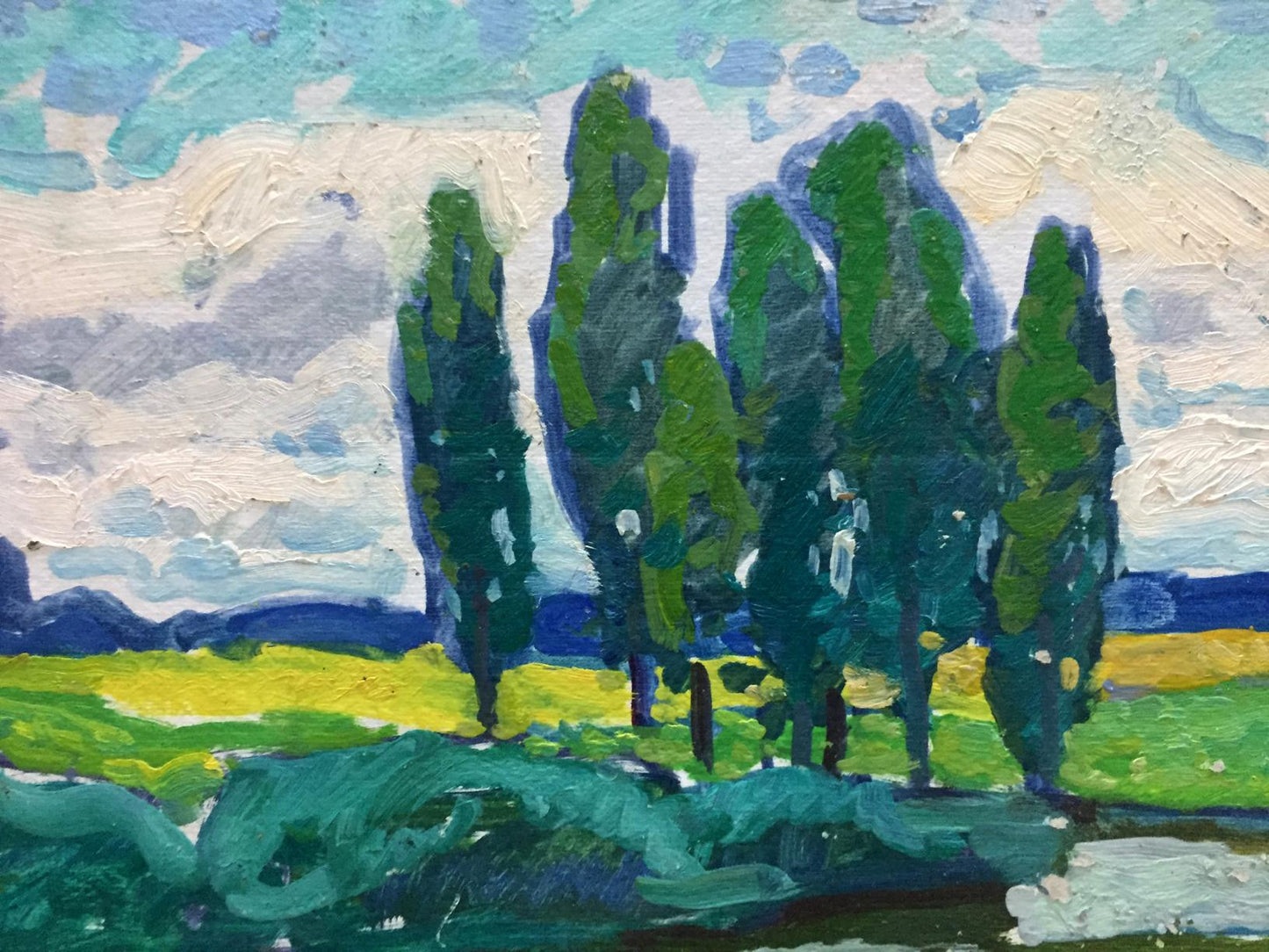 Victor Kirillovich Gaiduk's Oil Masterpiece: The Tranquil Pond