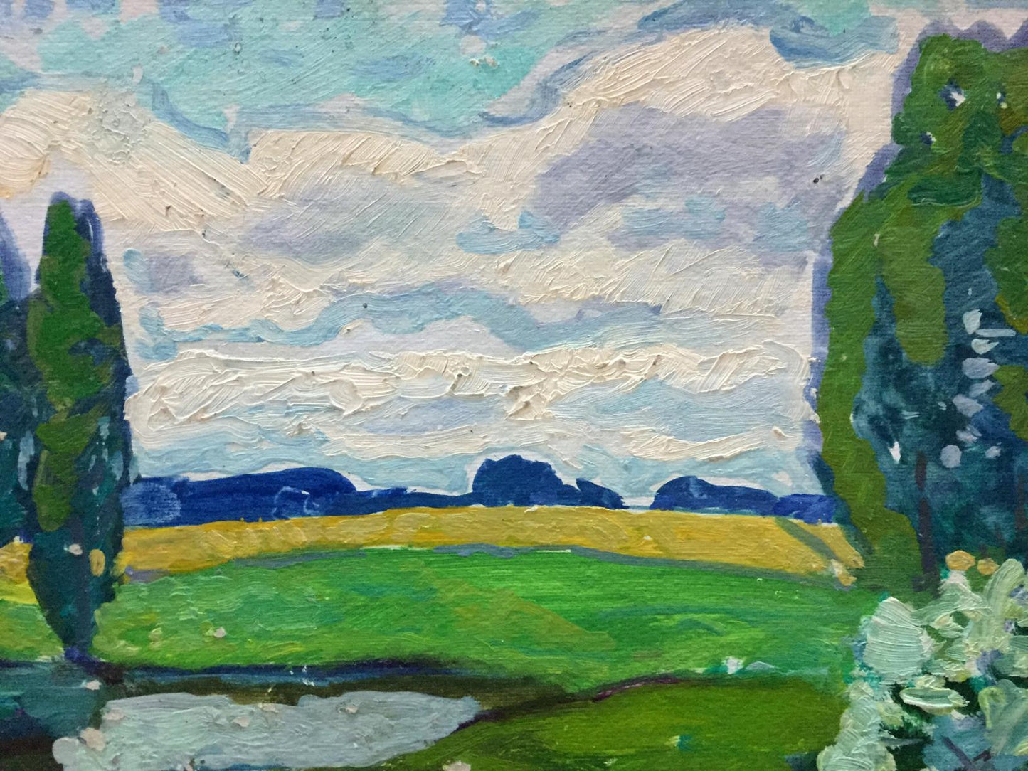 Capturing Nature's Serenity: Gaiduk's Oil Painting of the Pond