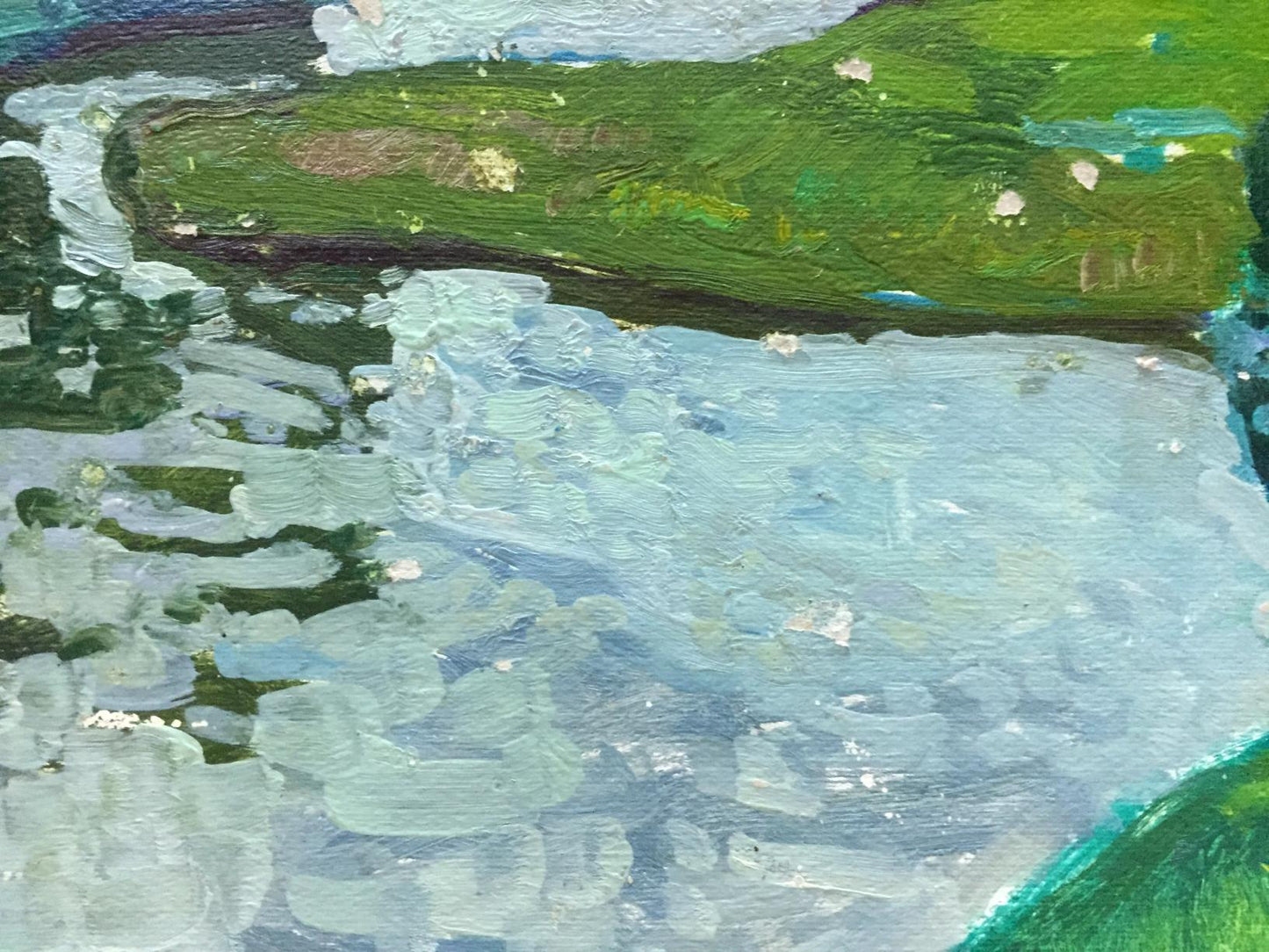 A Glimpse into Nature: Gaiduk's Oil Representation of the Pond