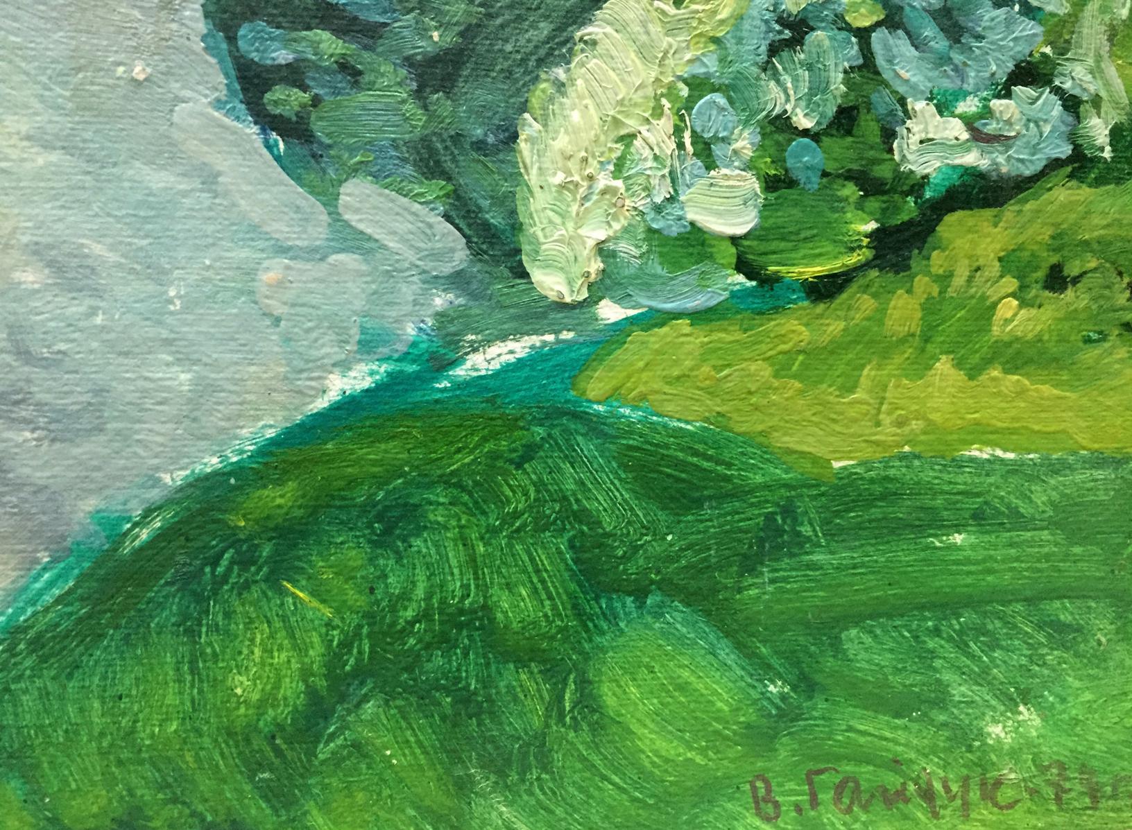 Serene Reflections: Gaiduk's Oil Artwork of the Pond
