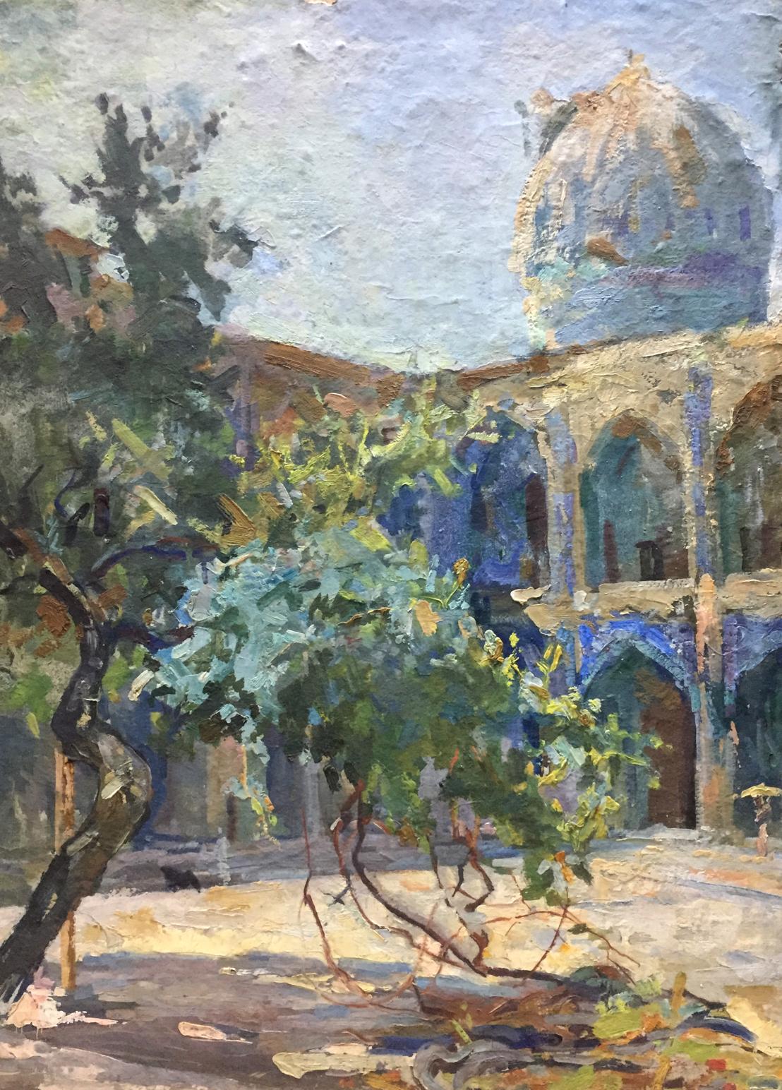 Oil painting Dreamer's Yard Puzyrevich Alexander Adamovich