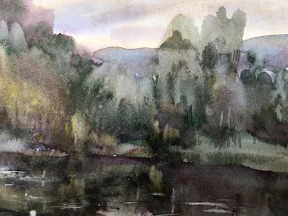 Viktor Mikhailichenko's watercolor depicts the art of fishing