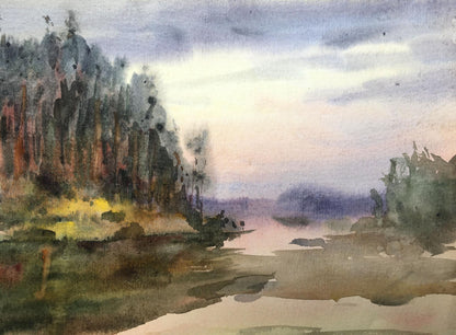 Watercolor painting Autumn has come Viktor Mikhailichenko
