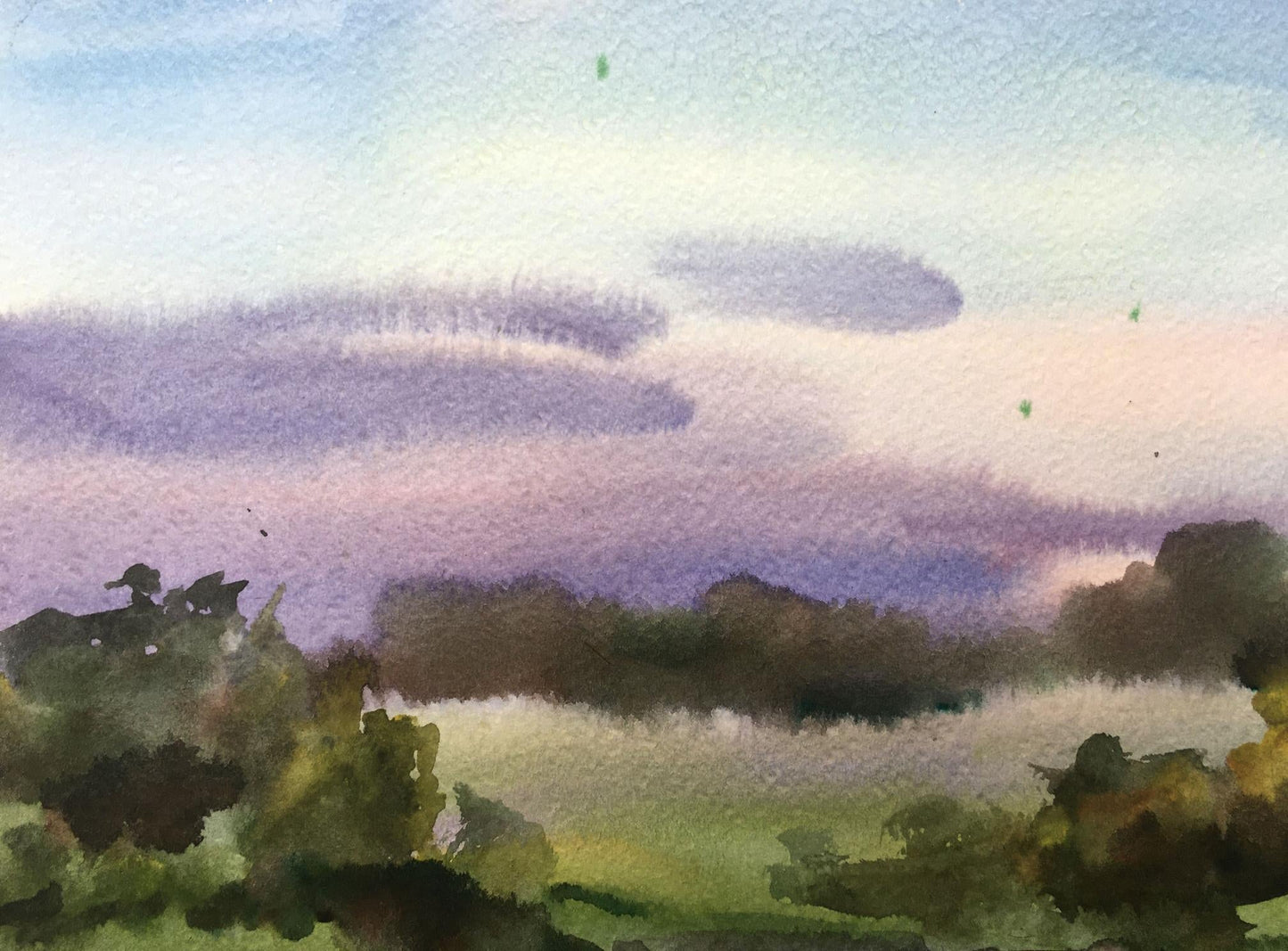 Watercolor painting The road to the distance Viktor Mikhailichenko