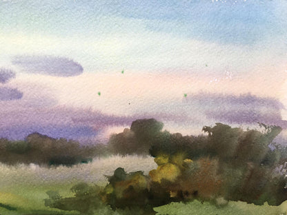 Watercolor painting The road to the distance Viktor Mikhailichenko