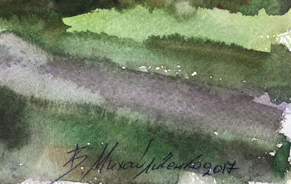Watercolor painting The road to the distance Viktor Mikhailichenko
