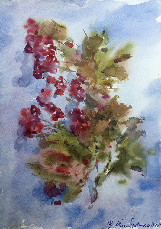 Watercolor painting Rowan Viktor Mikhailichenko