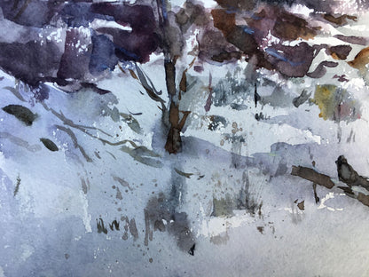 Watercolor painting With first snow Viktor Mikhailichenko