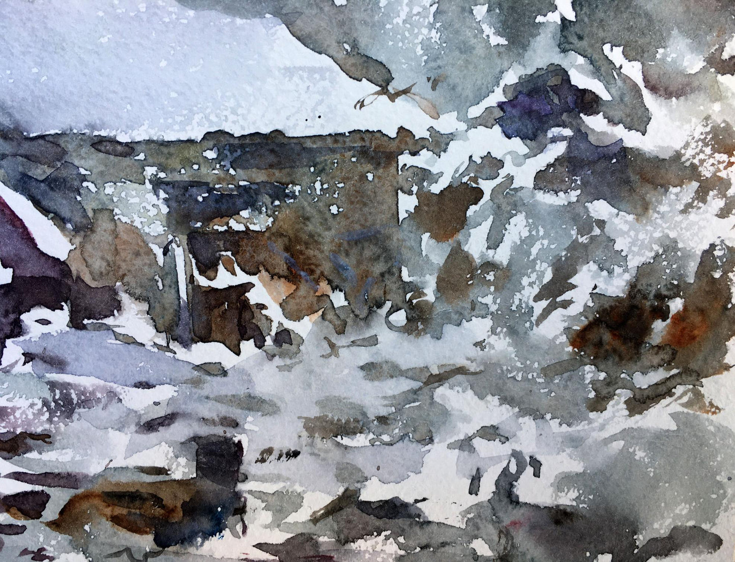 Watercolor painting With first snow Viktor Mikhailichenko