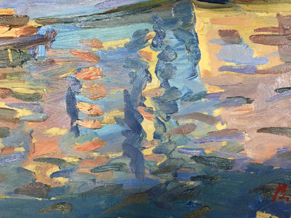 Oil painting In the port Karelin Vyacheslav Dmitrievich