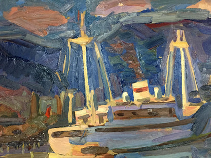 Oil painting In the port Karelin Vyacheslav Dmitrievich