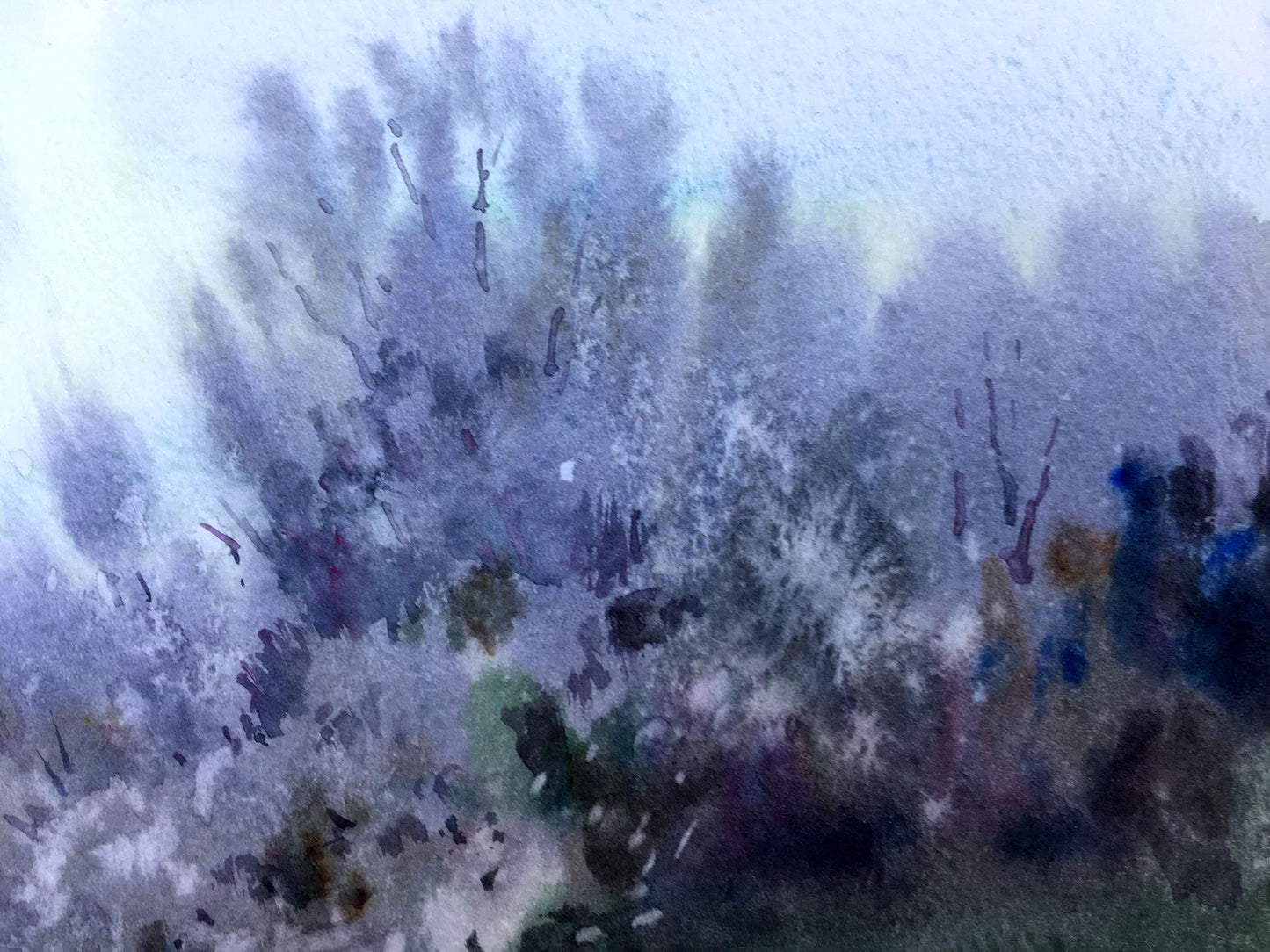 Watercolor painting At the crossroads Viktor Mikhailichenko