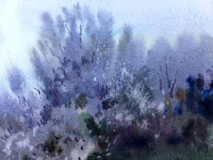 Watercolor painting At the crossroads Viktor Mikhailichenko