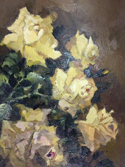 Oil painting Yellow roses Vol'shteyn Moisey L'vovich