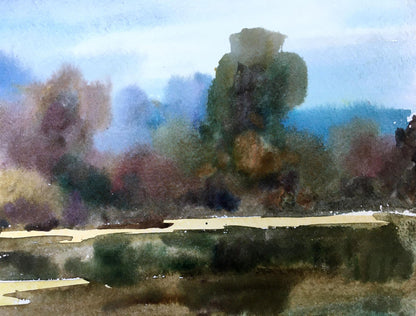 Watercolor painting Boats on the shore Viktor Mikhailichenko