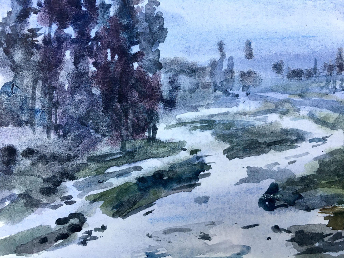 Watercolor painting The night is coming Viktor Mikhailichenko